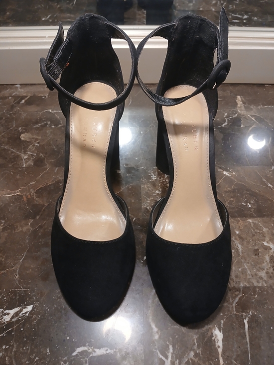 LC Lauren Conrad Shoes - Classic Black Ankle-Strap Block Heels